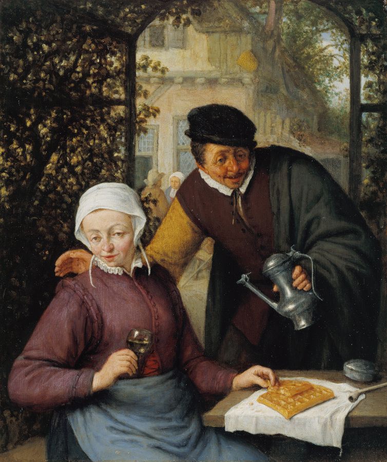 Adriaen van Ostade (1610–1685) Una pareja de ancianos en un Arbour