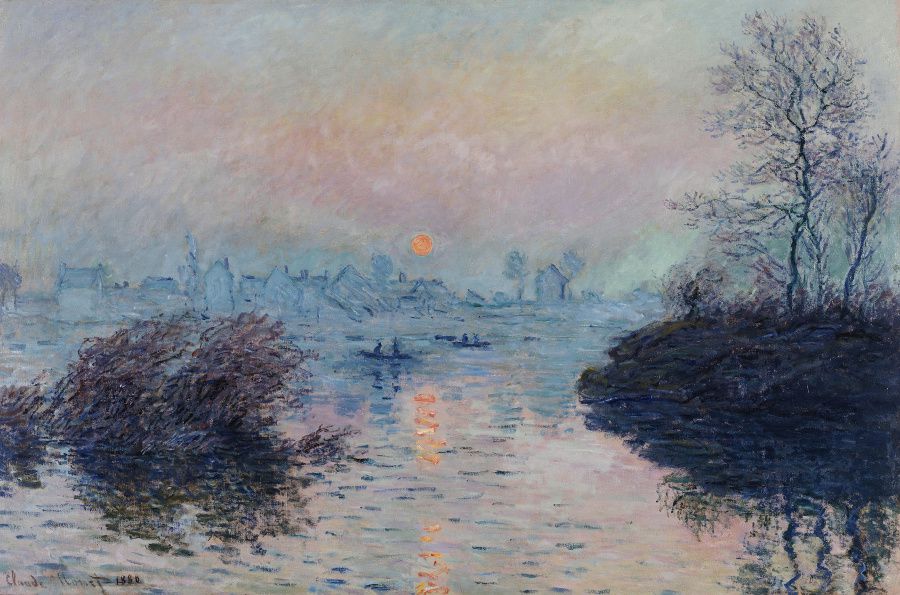 Monet - Puesta de sol en el Sena