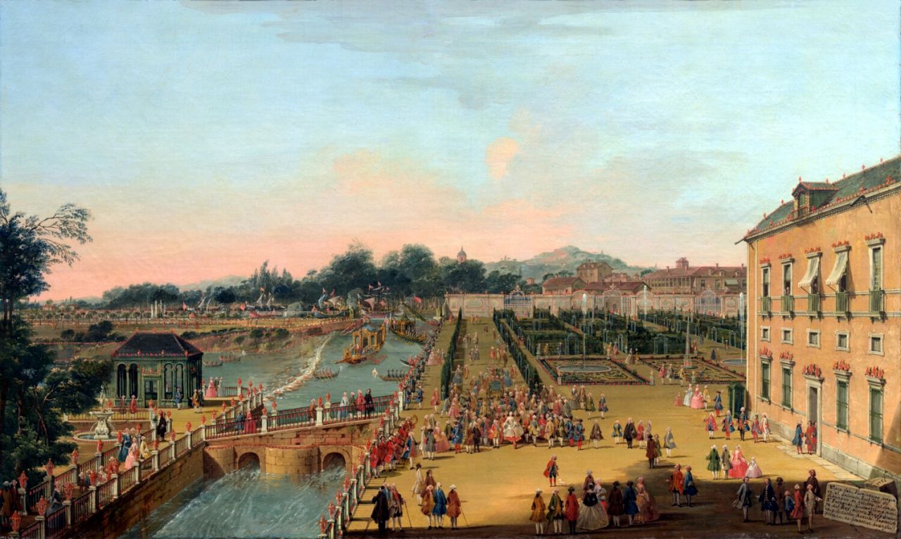 REMO Fernando VI y Bárbara de Braganza en los jardines de Aranjuez, Battaglioli