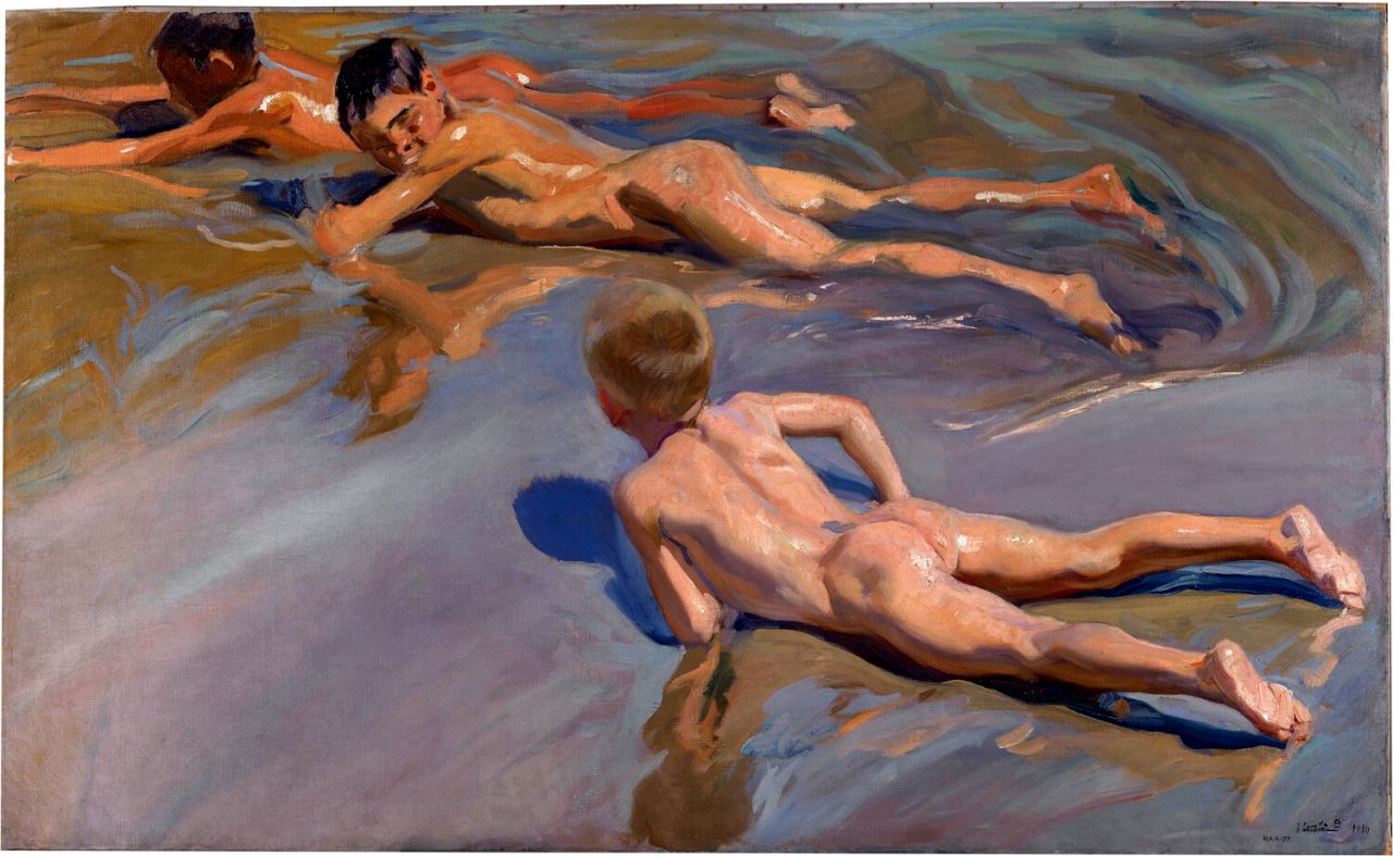 Chicos en la playa, 1909