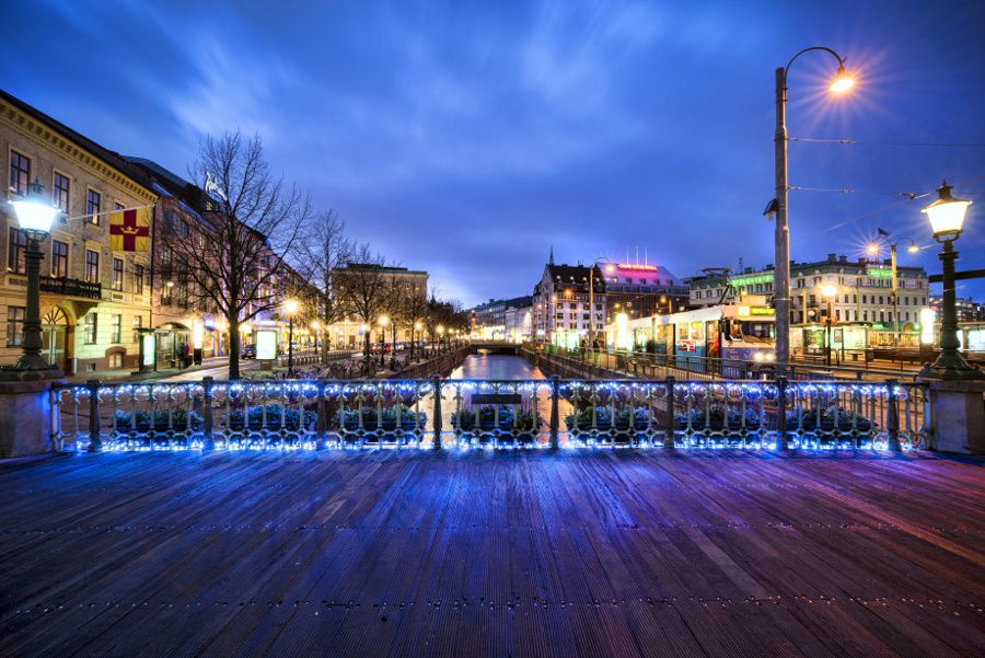 Drottningtorget durante la Navidad