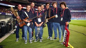 Pablo Navarro puso la banda sonora en la Noche de Bienvenida del Atlético de Madrid