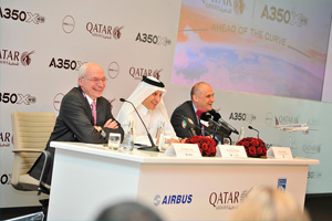 Qatar Airways inaugura en Doha el primer A350 XWB del mundo